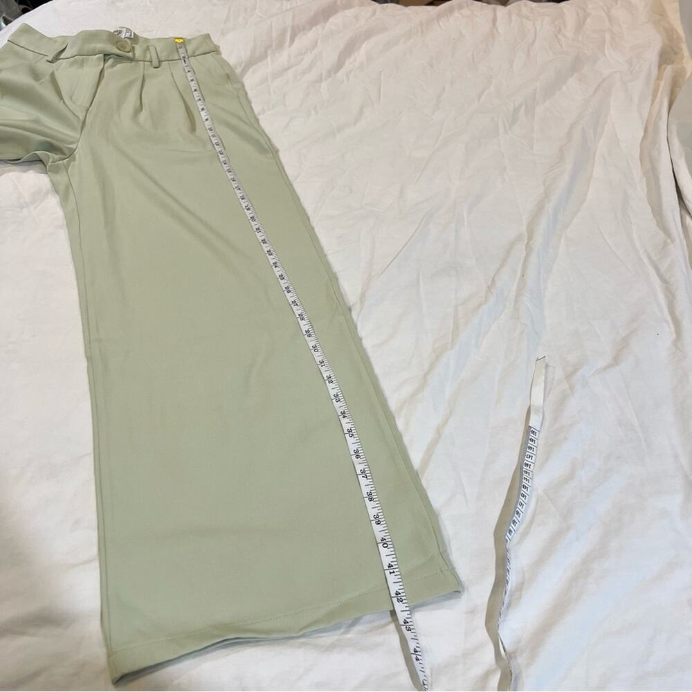 Princess Polly Huxley High Waist Wide Leg Pant size 8 Light Green - Picture 10 of 15